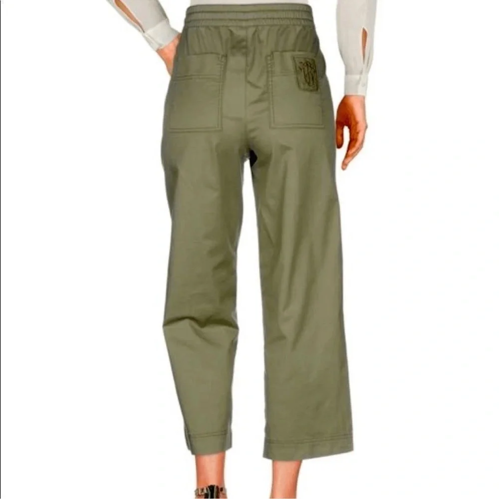 Tory Burch modern twill ankle straight leg cotton blend pants size XS